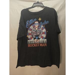 Elton John Tshirts Womens Size XXL Rocket Man 100% Cotton Short Sleeve 6462